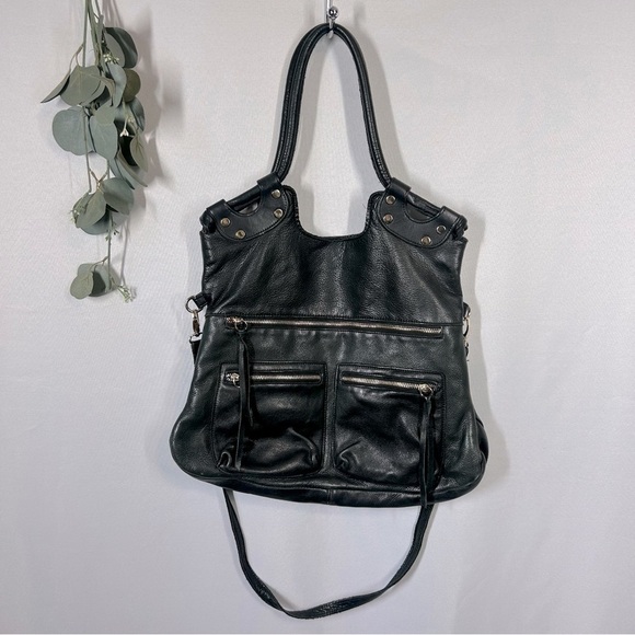 GG Boss | Genuine Leather Black Crossbody Shoulder Bag Made In The USA - Picture 1 of 15